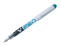 Stylo-plume pilot v pen jetable pointe moyenne régulateur débit encre liquide visible coloris turquoise
