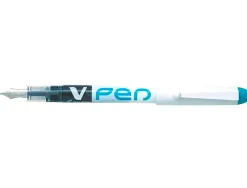 Stylo-plume pilot v pen jetable pointe moyenne régulateur débit encre liquide visible coloris turquoise