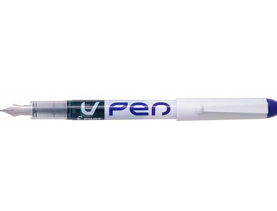 Stylo-plume pilot v pen jetable pointe moyenne régulateur débit encre liquide visible coloris violet