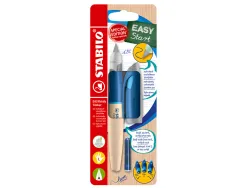 Stylo-plume stabilo easybirdy timber gaucher + 1 cle de reglage coloris bleu blister carton
