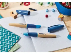 Stylo-plume stabilo easybirdy timber gaucher + 1 cle de reglage coloris rose blister carton