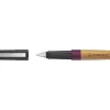 Stylo-plume stabilo grow corps bois de cerisier trait 0,5mm encre bleue coloris violet prune