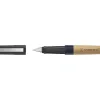 Stylo-plume stabilo grow corps bois de hetre trait 0,5mm encre bleue coloris bleu myrtille