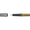 Stylo-plume stabilo grow corps bois de chene trait 0,5mm encre bleue coloris vert mousse