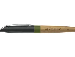 Stylo-plume stabilo grow corps bois de chene trait 0,5mm encre bleue coloris vert mousse