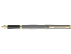 Stylo-plume waterman hemisphere metallic capuchon clip pointe fine coloris gris pierre coffret cadeau