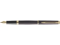 Stylo-plume waterman hemisphere metallic capuchon clip pointe fine coloris noir lave coffret cadeau
