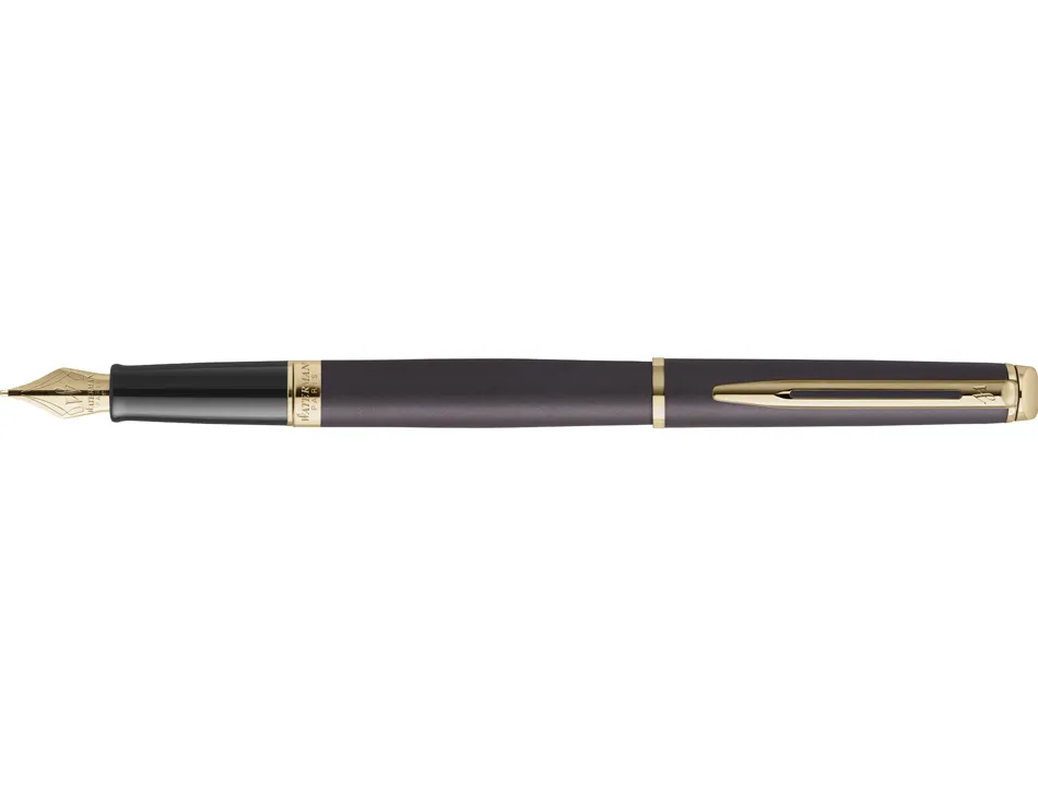 Stylo-plume waterman hemisphere metallic capuchon clip pointe fine coloris noir lave coffret cadeau