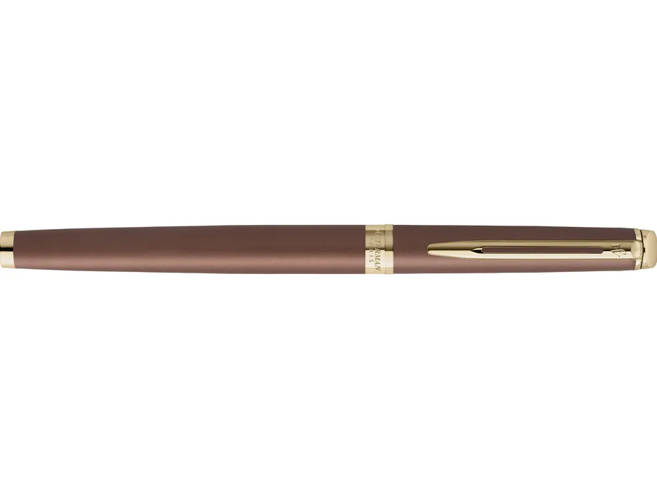 Stylo-plume waterman hemisphere metallic capuchon clip pointe fine coloris rouge cuivre coffret cadeau