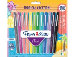 Stylos feutre papermate flair tropical coloris assortis - blister de 12 un