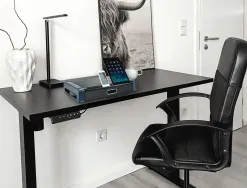 Support écran q-connect deluxe supporte 5kg avec tiroir 48.6x27.6x9.6cm coloris noir