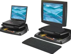 Support moniteur q-connect écran plat robuste espace rangement supporte 5kg