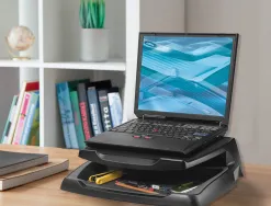 Support moniteur q-connect écran plat robuste espace rangement supporte 5kg