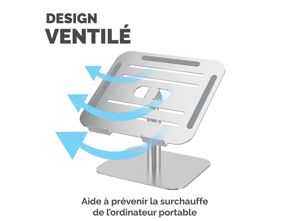Support pc portable fellowes bureau alumia coloris argent