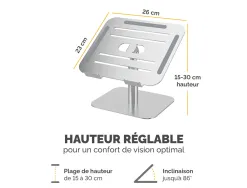 Support pc portable fellowes bureau alumia coloris argent