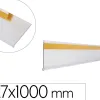 Support porte-etiquette prix q-connect adhesif pour etagere, 27x1000 mm semi transparent