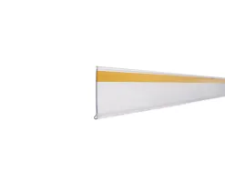 Support porte-etiquette prix q-connect adhesif pour etagere, 27x1000 mm semi transparent