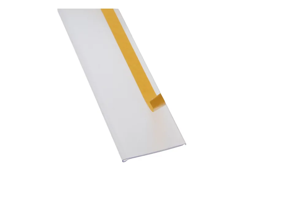 Support porte-etiquette prix q-connect adhesif pour etagere, 27x1000 mm semi transparent