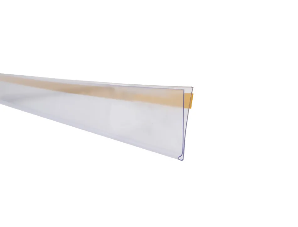 Support porte-etiquette prix q-connect adhesif pour etagere, 27x1000 mm semi transparent