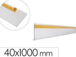 Support porte-etiquette prix q-connect adhesif pour etagere, 40x1000 mm semi transparent
