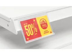 Support porte-etiquette prix q-connect pour crochet en t, etiquette 39x60 mm transparent