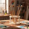 Support pour pinceaux liderpapel en plastique 46 trous 14,5x14,5x10 cm