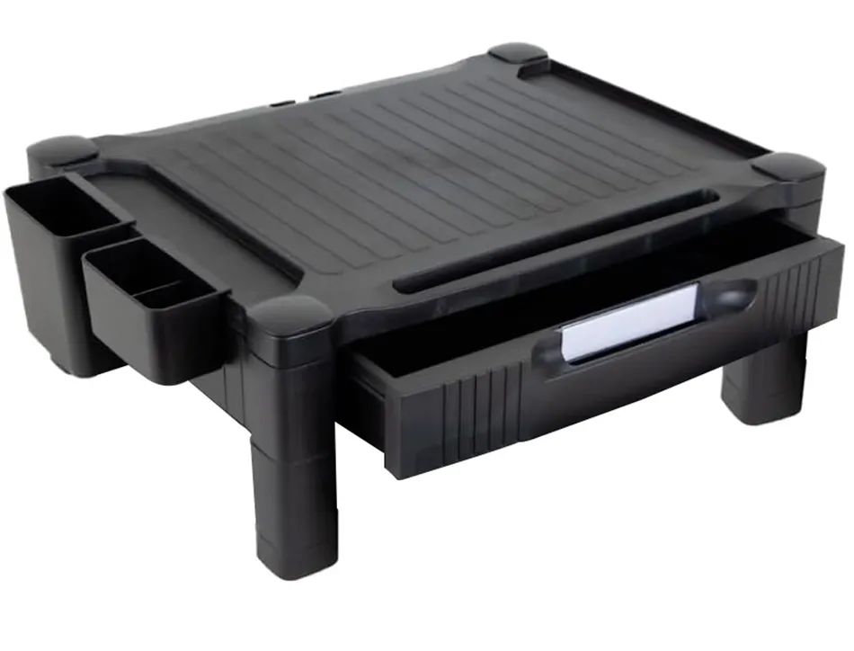 Support q-connect pour moniteur/imprimante hauteur reglable 10,3cm a 13,3cm avec tiroir 434x336x133mm coloris