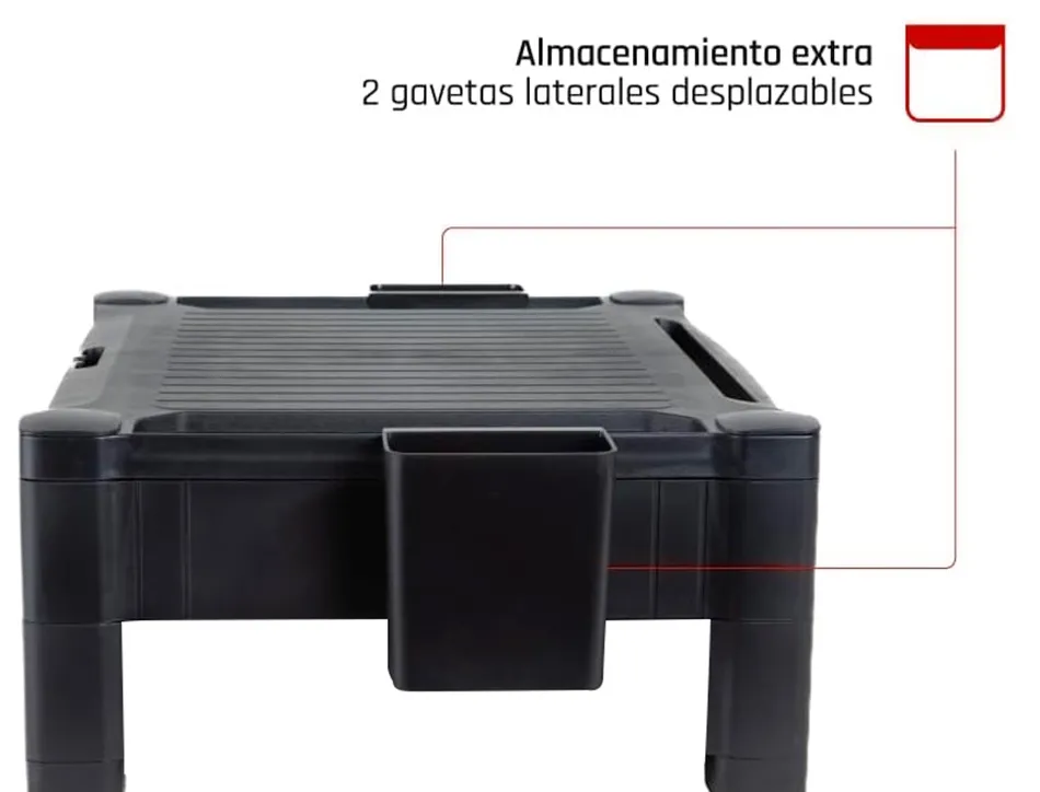 Support q-connect pour moniteur/imprimante hauteur reglable 10,3cm a 13,3cm avec tiroir 434x336x133mm coloris