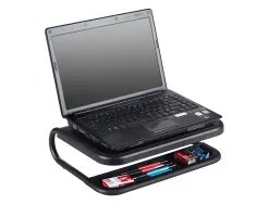 Support q-connect pour ordinateur portable et moniteur pc avec plateau d'organisation 380x295x110mm