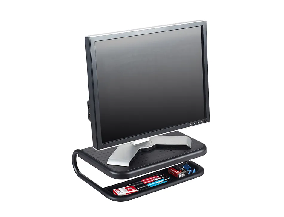 Support q-connect pour ordinateur portable et moniteur pc avec plateau d'organisation 380x295x110mm