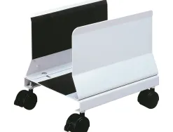 Support q-connect unité centrale métal solide largeur réglable 132/220mm roulettes freins