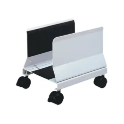 Support q-connect unité centrale métal solide largeur réglable 132/220mm roulettes freins