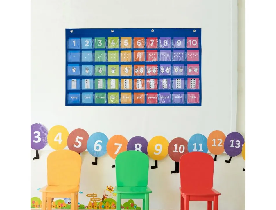 Supports et tableaux magnetiques achoka tableau des nombres 50 pochettes 1 tableau et 50 cartes