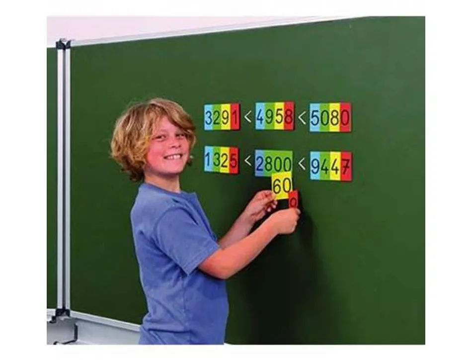 Supports et tableaux magnetiques cartes nombres magnetiques de 1 a 9 000 4 couleurs differentes 40