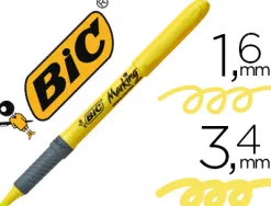 Surligneur bic grip caoutchouc pointe biseautée coloris jaune