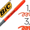 Surligneur bic grip caoutchouc pointe biseautée coloris orange