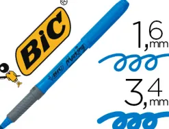 Surligneur bic grip caoutchouc pointe biseautée coloris bleu