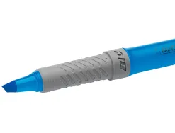 Surligneur bic highlighter grip caoutchouc pointe moyenne biseautee pochette 5 unites jaune bleu vert orange