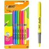 Surligneur bic highlighter grip pointe biseautee coloris fluo assortis pochette 6 unites