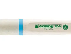 Surligneur edding 24 ecoline rechargeable pointe biseautee trace 2/5mm encre base eau coloris bleu clair