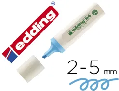 Surligneur edding 24 ecoline rechargeable pointe biseautee trace 2/5mm encre base eau coloris bleu clair