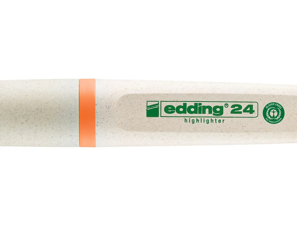 Surligneur edding 24 ecoline rechargeable pointe biseautee trace 2/5mm encre base eau coloris orange