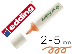 Surligneur edding 24 ecoline rechargeable pointe biseautee trace 2/5mm encre base eau coloris orange