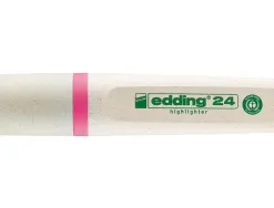Surligneur edding 24 ecoline rechargeable pointe biseautee trace 2/5mm encre base eau coloris rose