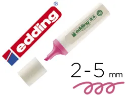 Surligneur edding 24 ecoline rechargeable pointe biseautee trace 2/5mm encre base eau coloris rose