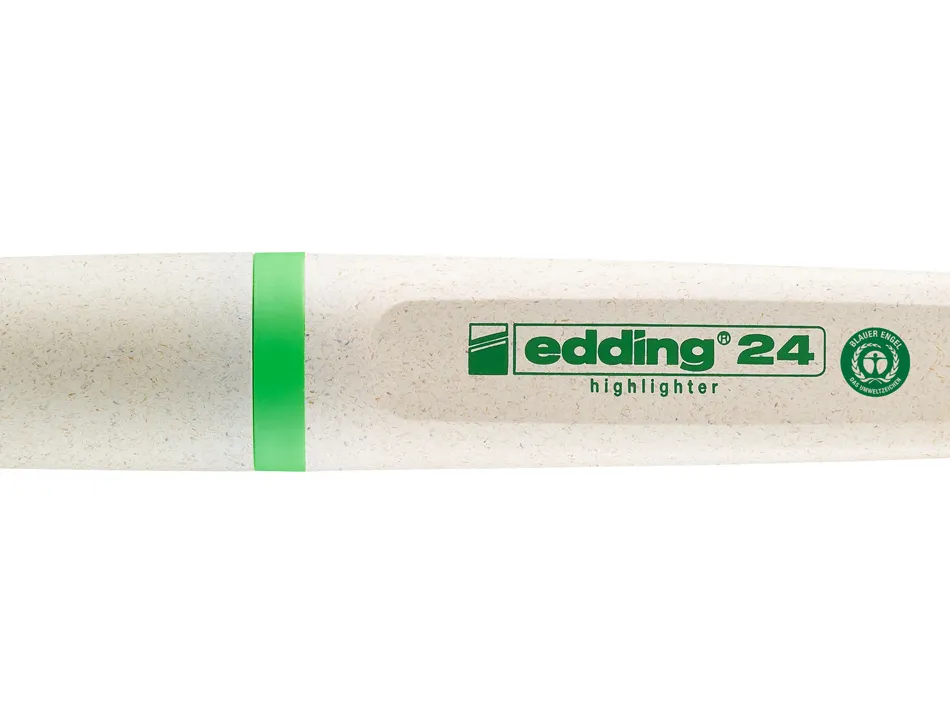 Surligneur edding 24 ecoline rechargeable pointe biseautee trace 2/5mm encre base eau coloris vert clair