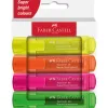 Surligneur faber-castell textliner tl46 superfluorescent pointe biseautee trait 1/5mm coloris