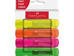 Surligneur faber-castell textliner tl46 superfluorescent pointe biseautee trait 1/5mm coloris