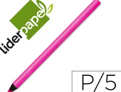 Surligneur liderpapel crayon de couleur néon jumbo mine extra-résistante forme triangulaire ergonomique coloris rose