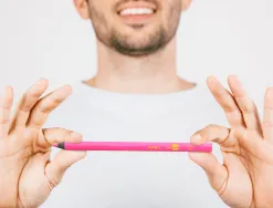 Surligneur liderpapel crayon de couleur néon jumbo mine extra-résistante forme triangulaire ergonomique coloris rose